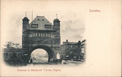 Entrance to Blackwall Tunnel, Poplar London, England Postcard Postcard Postcard