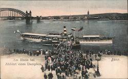 Am Rheine bei Afahrt eines Dampfers. Bonn Postcard