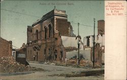 Ruins of the Colonial Bank. Postcard