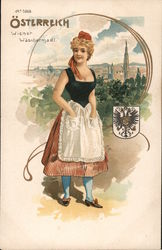 Osterreich Wiener Waschermadel Austrian Woman Postcard