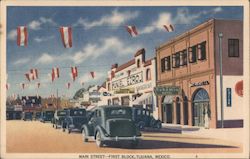 Main Street - First Block Postcard