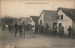 Les Américains au Camp d'Auvours Champagné, France Postcard Postcard Postcard