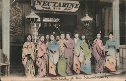 Prostitutes Pose in Front of Nectarine No. 9 Brothel Postcard