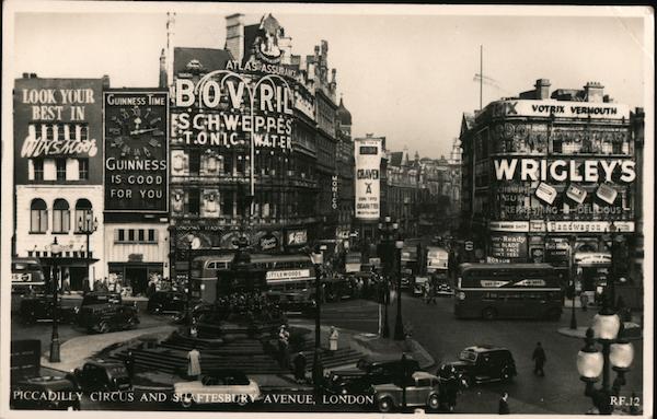 Piccadilly Circus and Shaftesbury Avenue London England