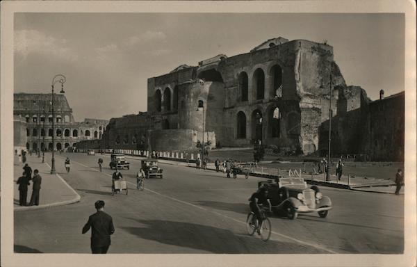 Empire Street and Colosseum Rome Italy