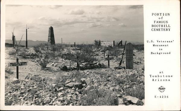 Portion of Famous Boothill Cemetery U.S. Veterans' Monument in Background Tombstone Arizona