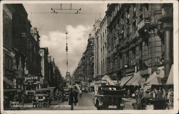 The traffic in Friedrichstrasse Ecke Leipziger Strasse Berlin Germany