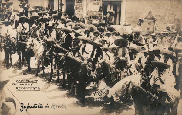 Zapatistas on Horseback in Morelos MR Mexico Hadsell