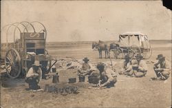 Cowboys Stop to Eat, Chuckwagon Postcard