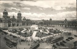 Plaza del Zócalo, Street Cars Postcard