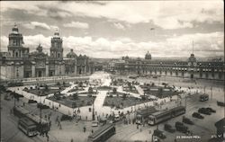 Plaza del Zócalo, Street Cars Mexico City, DF Postcard Postcard Postcard