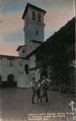 Men With Guitars, Famous Patio Tower, Hotel Playa Ensenada, BC Mexico Postcard Postcard Postcard