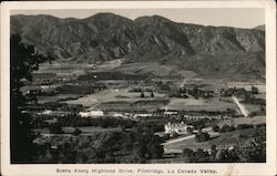 Scene Along Highland Drive, La Canada Valley Postcard