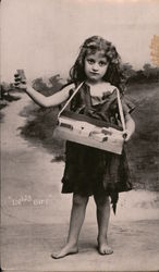 Lights Sir? Little Girl Selling Cigarettes or Matches Postcard