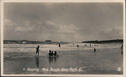 II. Surfing, Men's Beach, Emu Park, Q. Postcard