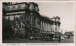 Cable Tram Passing Parliament House, Melbourne, Victoria Australia Postcard Postcard Postcard