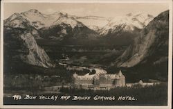 Bow Valley and Banff Springs Hotel Postcard