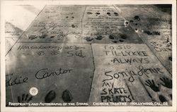 Footprints and Autographs of the Stars, Grauman's Chinese Theatre Postcard