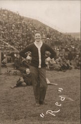 University of Wisconsin Badgers Football Cheerleader / Mascot? "Red" 1920s Postcard