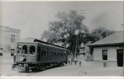 Streetcar Picking Up Passengers Postcard