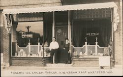 Phoenix Ice Cream Parlor, A. W. Krahn, Proprieter Hartford, WI Postcard Postcard Postcard