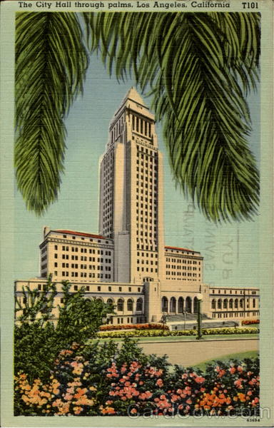 The City Halls Through Palms Los Angeles California