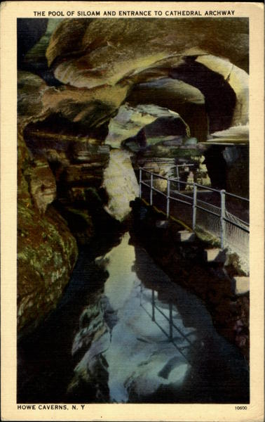The Pool Of Siloam And Entrance To Cathedral Archway Howe Caverns New York