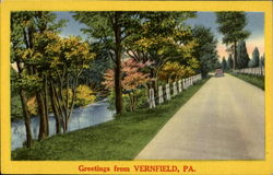 Greetings From Vernfield Pennsylvania Postcard Postcard