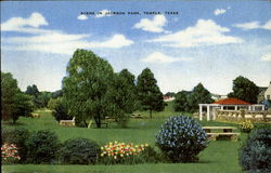 Scene In Jackson Park Temple, TX Postcard Postcard