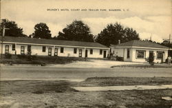 Bruner's Motel Court And Trailer Park Bamberg, SC Postcard Postcard