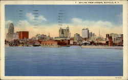 Skyline From Harbor Buffalo, NY Postcard Postcard