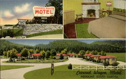 Covered Wagon Motel Piedmont, SD Postcard Postcard