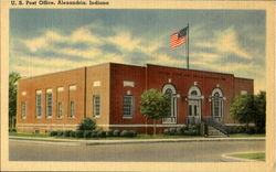 U. S. Post Office Alexandria, IN Postcard 
