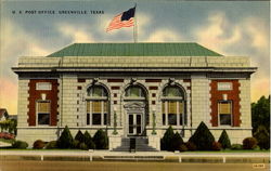 U. S. Post Office Greenville, TX Postcard Postcard