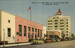 U. S. Post Office And Governors Club Hotel Postcard