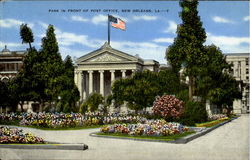 Park In Front Of Post Office Postcard