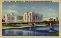 U. S. Post Office And Penna. R. R. Station, 30th and Market Streets Philadelphia, PA Postcard Postcard