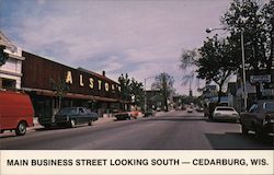 Main Business Street Looking South-Cedarburg, Wis. Postcard