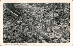 Airview of Stockton, California Postcard