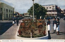 Policemen.Triangle. Sulu Suva, Fiji South Pacific Postcard Postcard Postcard