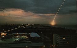 Night Space Launch at Cape Kennedy from Downtown Cocoa Beach Florida Postcard Postcard Postcard