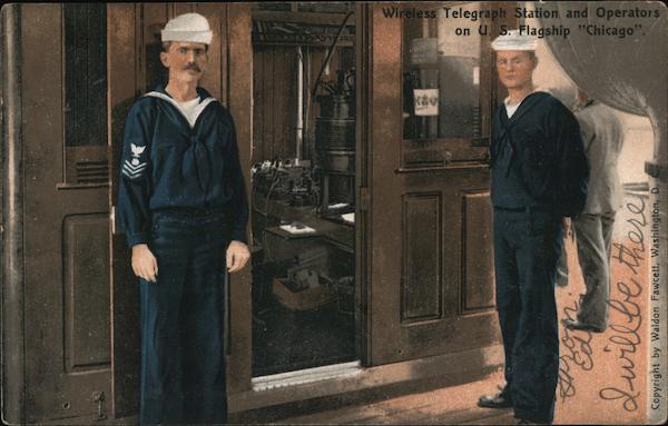 Wireless Telegraph Station and Operator's on U.S. Flagship Chicago