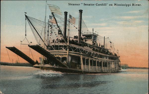 Steamer Senator Cordill On Mississippi River Steamers