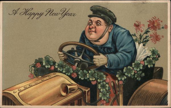 A Happy New Year - Man Driving a Car New Year's