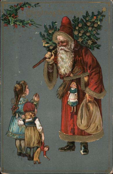 Children Holding Tree and Bag, Talking To Children