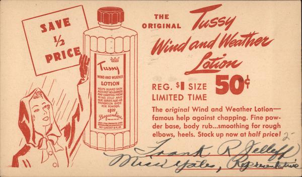 The Original Tussy Wind and Weather Lotion Advertising