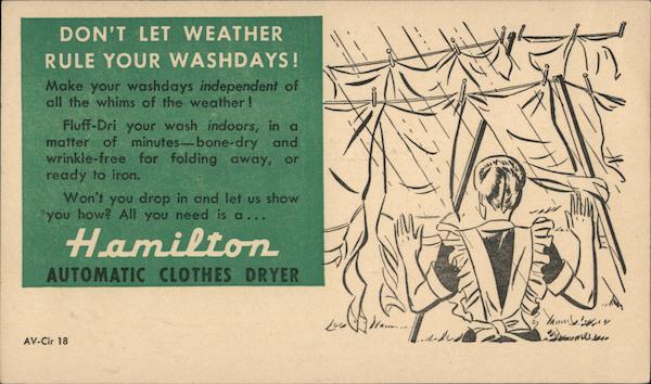 Don't Let Weather Rule Your Washdays! - Hamilton Automatic Clothes Dryer