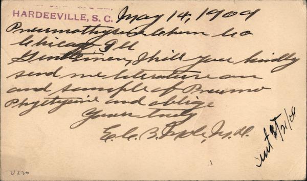 Handwritten correspondence from 1845 Postal Cards & Correspondence