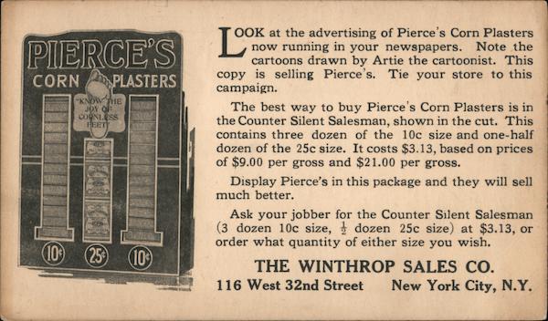 Pierce´s Corn Plasters New York City