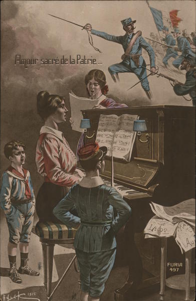 Amour sacré de la Patrie - Woman playing Piano Patriotic